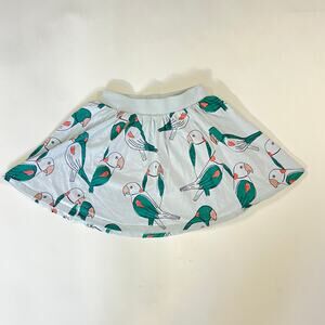 Tea Collection Girls Skirt Size 6 | Parrot Bird Print | 100% Cotton